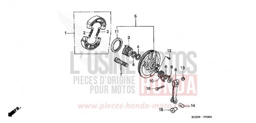 BREMSPLATTE, VORNE CG125W de 1998